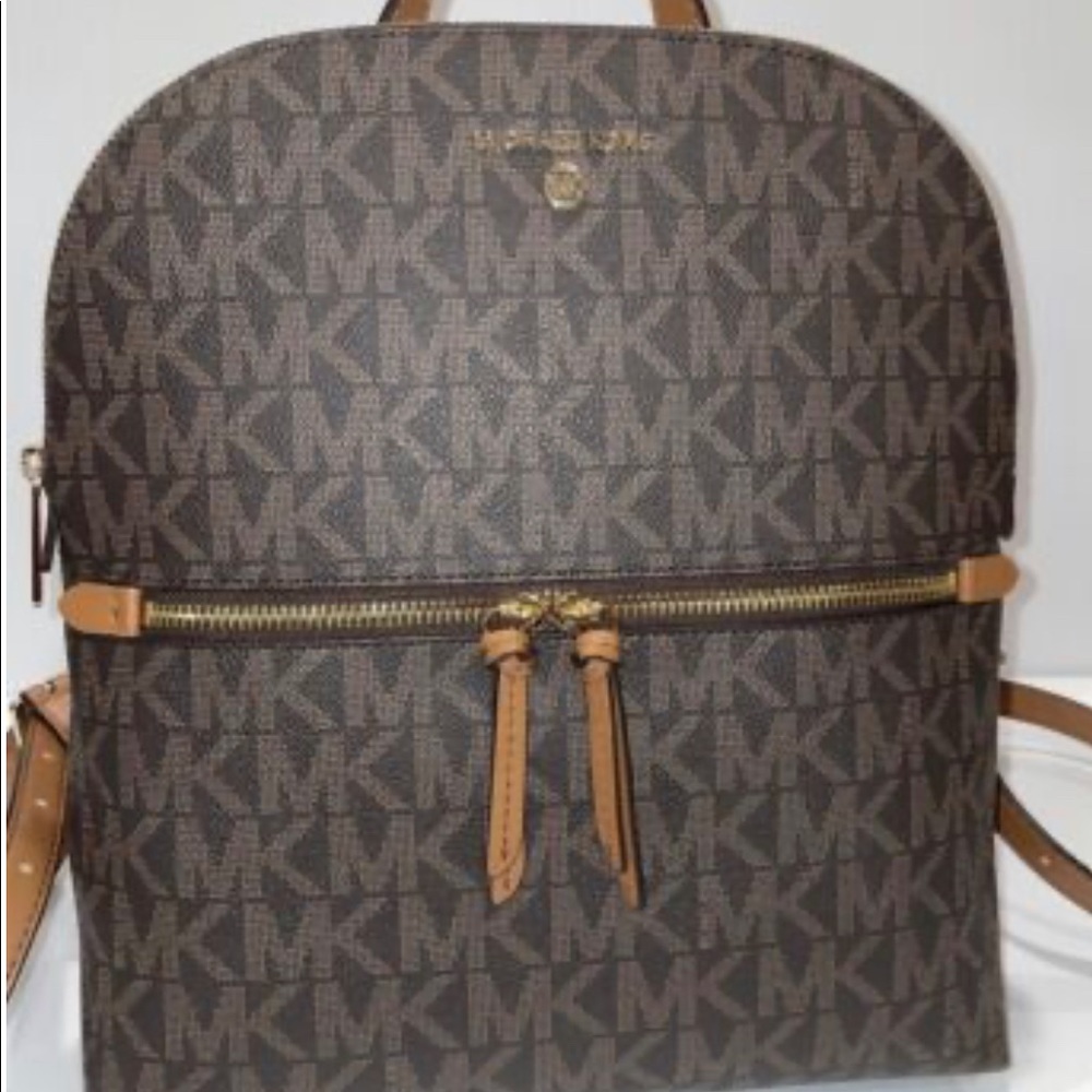 NWT Michael Kors Brown Monogram Dallas Backpack